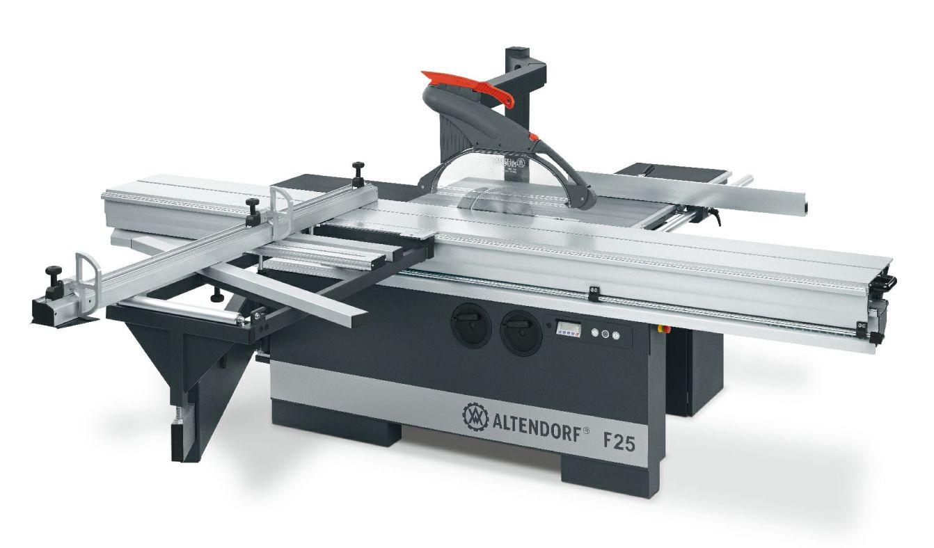Altendorf F25 table saw features a large blade and table for high productivity
